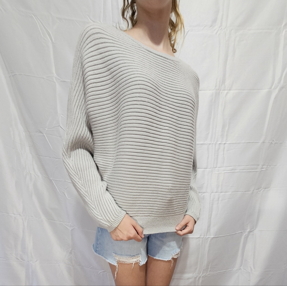 Women's Express Small Light Gray Ribbed Sweater